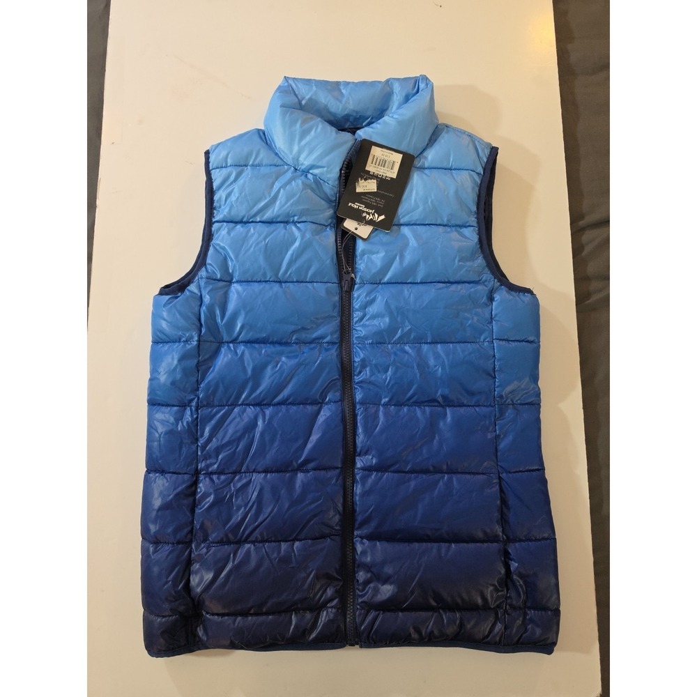 Jackson Hole Outerwear Puffer Vest Women's Size M Blue Ombre Gradient Quilted